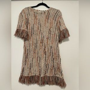 Zara fringe tweed dress